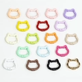 Cat head shape spring gate rings in colorful macaron finishes for DIY keychains - Mini Cat Head / Random Color