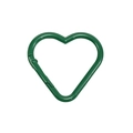 Dark green heart-shaped carabiner with smooth painted finish for DIY keychains - Dark Green