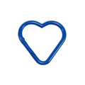Blue heart-shaped aluminum carabiner with spring gate for DIY keychains and bags - Sapphire Blue