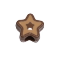 Brown acrylic star bead for DIY jewelry making with central hole for stringing - Large Hole Star / Dark Coffee