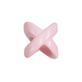 Pink cross-shaped acrylic bead with glossy finish and hole for DIY jewelry making - X-Shape / Light Pink