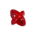Glossy red abstract ceramic intertwined loop sculpture with modern artistic design - X-Shape / Red