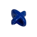 3D X-shaped blue acrylic bead with smooth polished finish for DIY jewelry making - X-Shape / Sapphire Blue