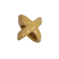 Mustard yellow 3D cross knot acrylic bead with glossy finish for DIY jewelry making - X-Shape / Light Coffee