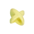 Cross-shaped yellow resin ring featuring a glossy glazed finish and 3D geometric design - X-Shape / Light Yellow