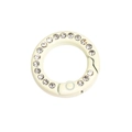 Candy yellow round spring buckle with double-sided crystal pavé for jewelry making - Mini Round Rhinestone Ring / Off-white
