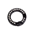 Black round spring snap hook with sparkling rhinestones for keychains and bag charms - Mini Round Rhinestone Ring / Black