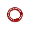 Vibrant red round spring clasp with sparkling crystals for DIY keychains and bags - Mini Round Rhinestone Ring / Red