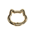 Gold cat-shaped metal spring clasp with a polished finish for DIY keychains and bags - Mini Cat Head / KC Gold