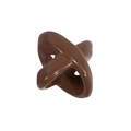 Modern brown glossy acrylic knot decorative charm with smooth polished finish - X-Shape / Dark Coffee