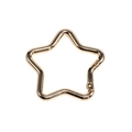 Star shaped spring snap hook key chain accessory in polished gold finish metal - KC Gold