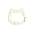 Cute cream cat head shaped metal spring ring buckle for DIY keychain making and accessories - Mini Cat Head / Off White