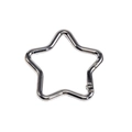 Star-shaped zinc alloy spring snap hook in polished silver finish for bags and keys - White K/Silver