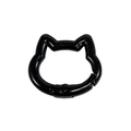 Black cat head shaped spring ring carabiner for DIY keychain and accessory making - Mini Cat Head / Black