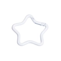 Star-shaped spring gate hook in white zinc alloy for keychain and bag accessories - White
