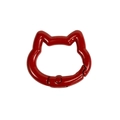 Cat head shaped spring ring carabiner with vibrant red painted finish for DIY keychains - Mini Cat Head / Red