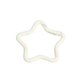 Star shaped spring snap hook key ring in creamy white finish for DIY accessories - Off-white
