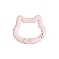 Light pink cat-shaped spring ring clasp for DIY keychains and accessory making - Mini Cat Head / Light Pink