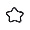 Star-shaped zinc alloy spring snap hook in matte black finish for keychains - Black