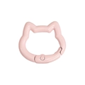 Pink cat-shaped spring ring clasp with matte finish for DIY keychain accessories - Mini Cat Head / Light Pink
