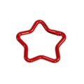 Star shaped spring snap hook in bright red finish for keychain and bag accessories - Red