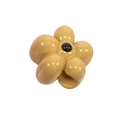 Ginger yellow acrylic flower spacer bead with five petals and glossy finish for DIY jewelry - Large Hole Flower / Brown