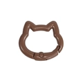 Brown cat-shaped spring ring buckle fastener for DIY keychains and bags - Mini Cat Head / Dark Coffee