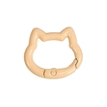 Pink cat-head shaped metal spring ring buckle with a smooth lacquered finish - Mini Cat Head / Grapefruit