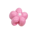 Pink five-petal acrylic flower bead with central white stamen for DIY jewelry making - Large Hole Flower / Peach