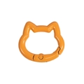 Cat shaped orange spring ring buckle with glossy finish for DIY keychains and crafts - Mini Cat Head / Orange