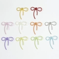 Colorful alloy bow charms with spiral texture for DIY jewelry and phone chain making - Random Color