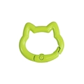 Cat head shaped carabiner spring ring in bright neon green finish for DIY keychains - Mini Cat Head / Fruit Green