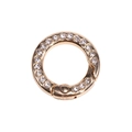 Golden round snap hook with clear rhinestones for keychains and bag accessories - Mini Round Rhinestone Ring / KC Gold