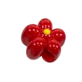 DIY red acrylic five-petal flower bead with yellow center for jewelry making - Large Hole Flower / Red