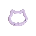 Cat-shaped lavender spring clasp ring for DIY keychain accessories and connectors - Mini Cat Head / Light Purple