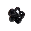 DIY black acrylic flower bead with central white pearl for handmade jewelry crafting - Large Hole Flower / Black