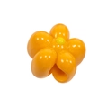 Bright orange acrylic five-petal flower bead with a yellow center for DIY jewelry making - Large Hole Flower / Orange