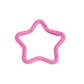 Pink star-shaped spring snap hook made of zinc alloy for keychains and bags - Rose Red