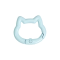 Cat head shaped spring ring clasp in sky blue painted finish for DIY keychains - Mini Cat Head / Aqua Blue