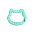 Cat-shaped spring ring in mint green finish for DIY keychains and accessories - Mini Cat Head / Emerald