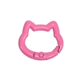 Pink cat-shaped spring ring connector for DIY keychains and bag accessories - Mini Cat Head / Peach
