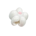 DIY acrylic flower bead in creamy white and pink finish for handmade jewelry - Large Hole Flower / White