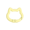 Cat shaped spring snap hook in cream yellow lacquer finish for DIY keychain making - Mini Cat Head / Light Yellow