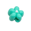 Mint green 5-petal acrylic flower bead with white center for DIY jewelry making - Large Hole Flower / Emerald