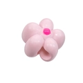 Pink acrylic flower bead for DIY jewelry making with matte finish and central hole - Large Hole Flower / Light Pink