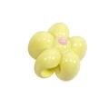 Yellow acrylic flower bead with pink center for DIY jewelry making and necklaces - Large Hole Flower / Yellow