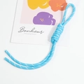 Sky blue handmade braided lanyard with white dot pattern for phones and keys - Light Blue