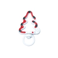 Mosquetón árbol de Navidad blanco con esmalte rojo y verde para llaveros personalizados - Estilo de Línea Blanco