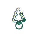 Cierre de resorte de árbol de Navidad verde con lunares y anillo de metal giratorio - Estilo de Línea Verde Oscuro
