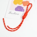 Handmade red braided nylon rope lanyard with reflective white stitching for bags - Red